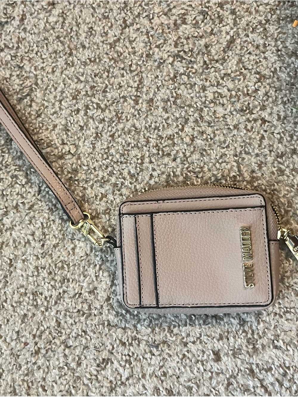 Steve Madden Pale Pink Leather Cardholder Wristlet